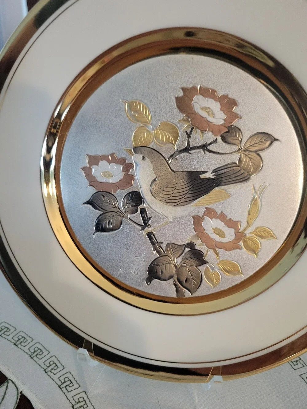 Art Of Chokin,Japan Fine China Colector Plate Decor - Gold Script Logo